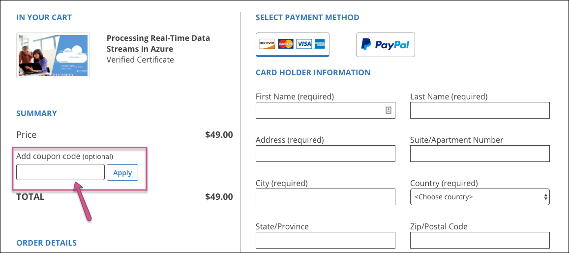 How do I enter my coupon code? – edX 